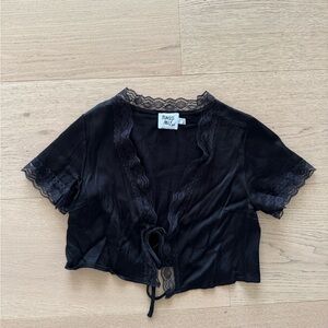 Princess Polly Black Lace Detail Top